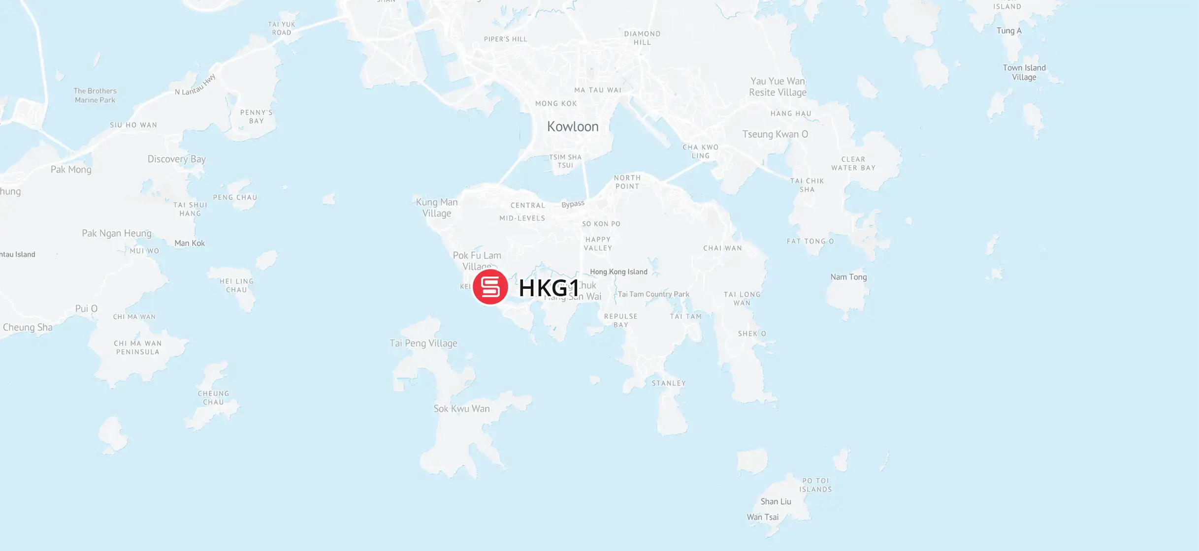 Hong Kong data center location on map