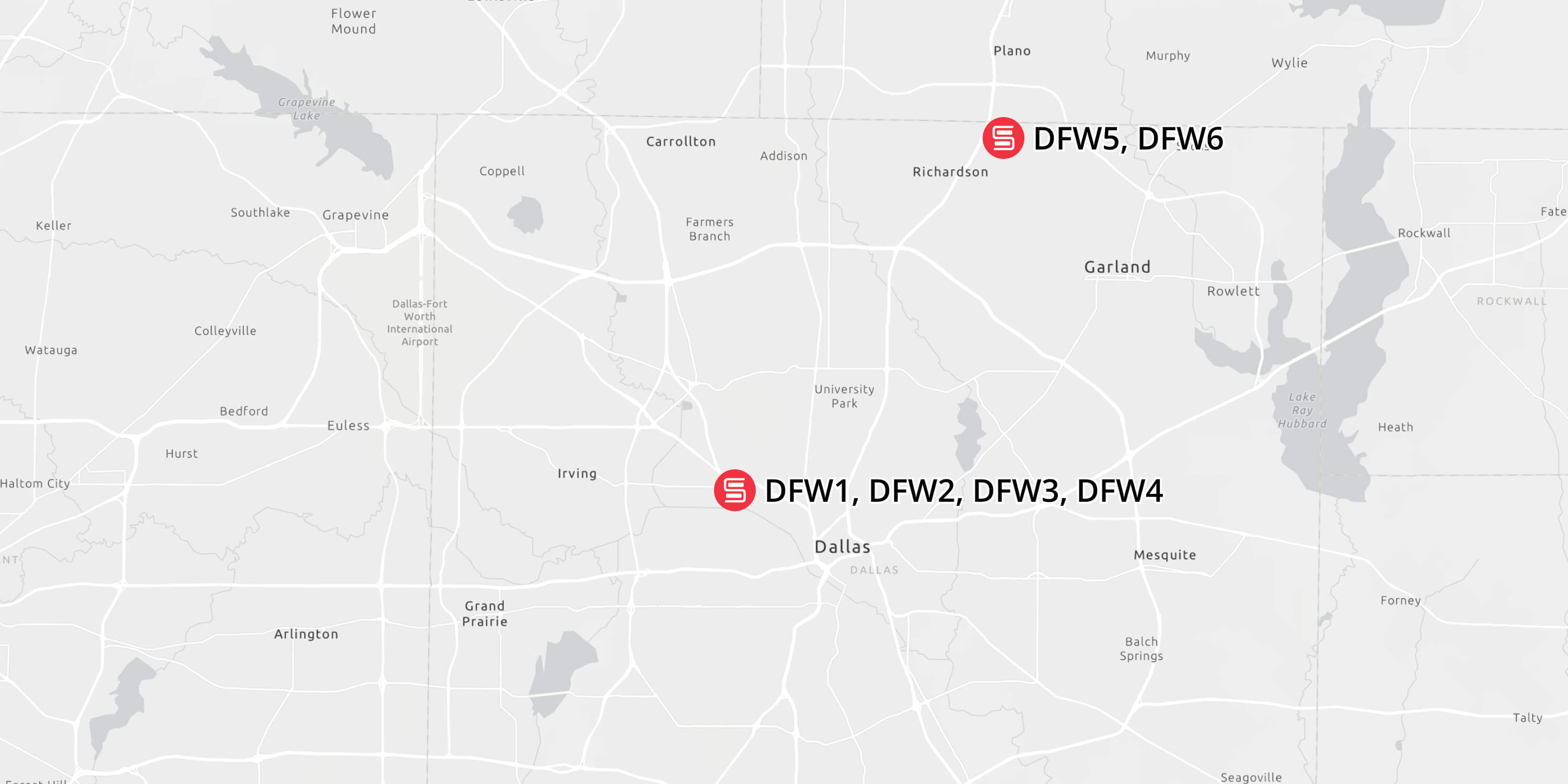 Dallas Data Center Map